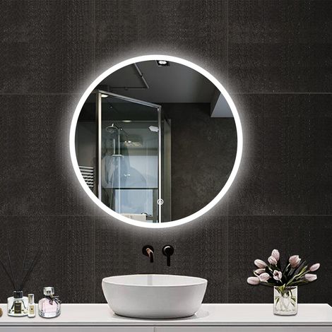 OCEAN 70x70cm Specchio da bagno rotondo a LED, antiappannamento, dimmerabile all'infinito (1/5)