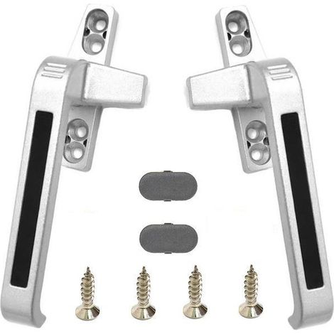 Poignée de fenêtre verrouillable Poignée de porte et de fenêtre - Accessoires de fenêtre en aluminium - 2 pièces (main gauche, main droite) (1/4)