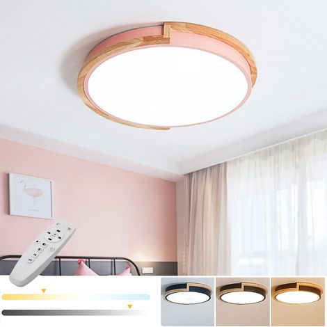 Plafonnier LED 30 cm à intensité variable, plafonnier moderne à encastrer avec télécommande, lumière décorative rose, 3 températures de couleur (1/5)