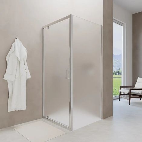Box doccia 90x70 cm angolare apertura a battente vetro 6mm opaco Apulia (1/5)