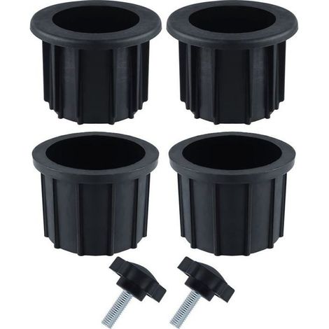HOXILEELEOEnsembles (6 pezzi) Accessori Parasole Balcone, 4-Anello con Foro per Ombrellone e 2 Viti-Pulsante-in-Mano, Accessori di supporto (1/5)