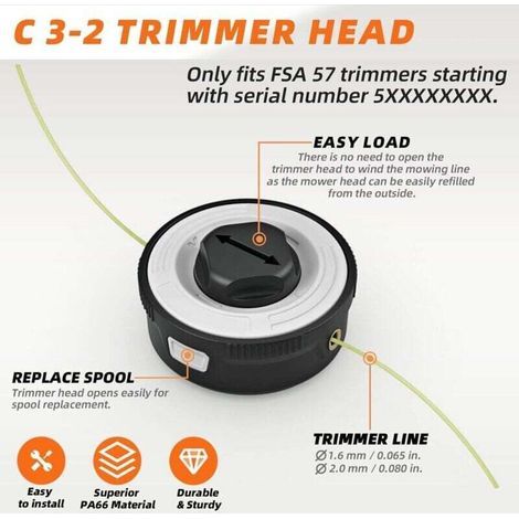 Testina di ricambio per decespugliatore Stihl Autocut C3-2, bobina compatibile con decespugliatori FSA 57 e FSE 52 (1/3)