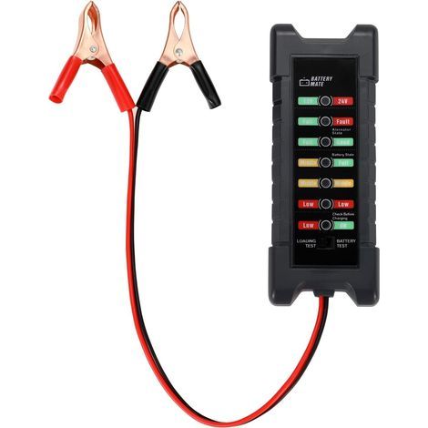 1 pezzo Tester per batterie auto 12V 24V, tester per alternatore automobilistico, controllore di batteria, analizzatore per il controllo dell'alternatore e del sistema di ricarica della batteria (1/5)