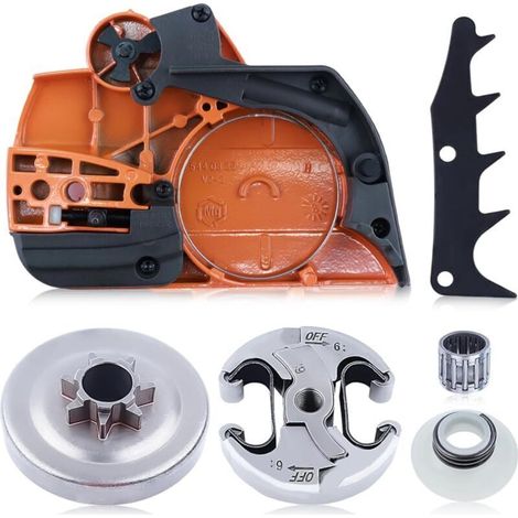 Clutch cover with sprocket for Husqvarna 445 450, cover + clutch + clutch bell + worm gear + bearing. Chainsaw spare parts and accessories. (1/4)