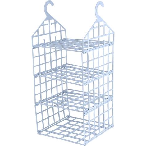 Organisateur de Placard Suspendu à 3 étagères, présentoir de Rangement Suspendu pour Garde-Robe, sous-vêtements pour vêtements, sous-vêtements, Placard, Organisateur (Bleu) (1/5)