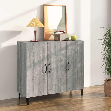 Beyamis Buffet  gris 90x34x80 cm en bois d'ingénierie (1/5)