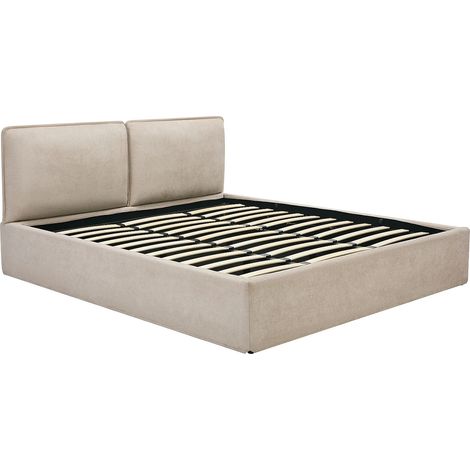 Letto contenitore sfoderabile 180 x 200 cm - Tessuto - Beige - TENESE (1/5)