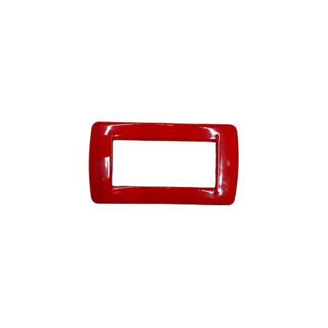 VIMAR - PLACCA IDEA RONDO' 4 MODULI METALLO ROSSO 16754.04 (1/2)