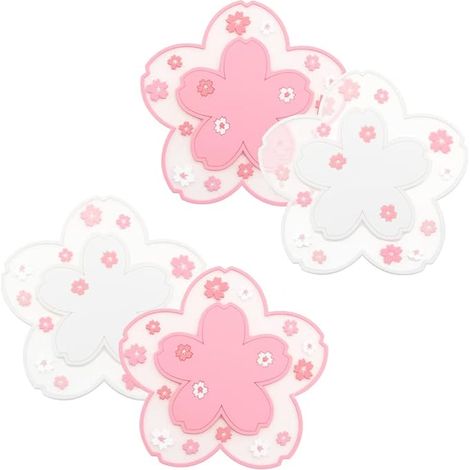 PVC Sakura Tapis Coaster Table Mats Cup Antidérapants Lavable Dessous de Verre Motif de Sakura Isolation de Table Verres à Vin Tasses à Thé Tapis de Bouilloire Vaisselle (1/5)