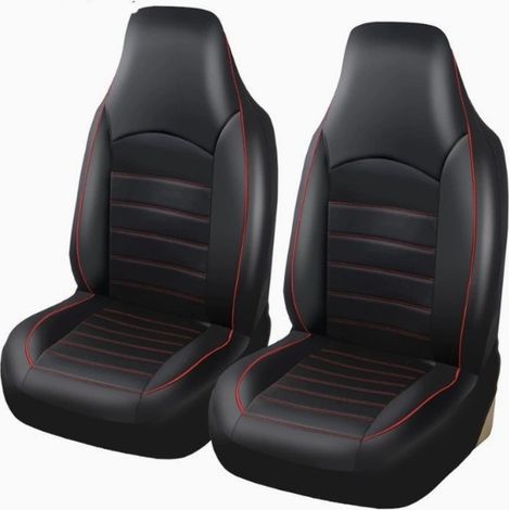 Couverture de siège avant de voiture 2pcs - Siège avant double en cuir de pupi - universel pour toutes les saisons (1/4)