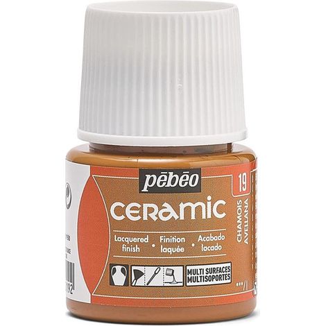 Peinture céramique à FROID, décor résistant PEBEO 19 CHAMOIS crème 45ml (1/4)