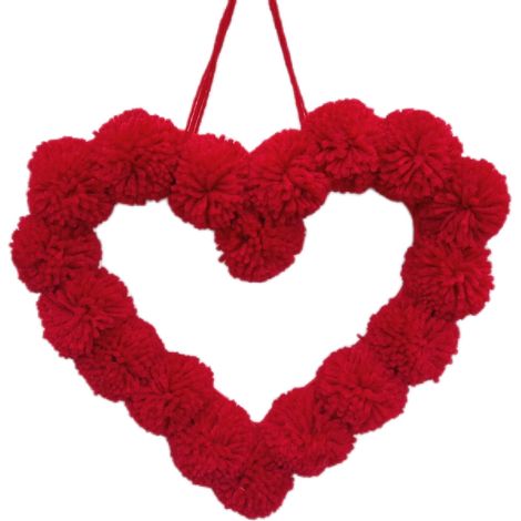 Guirlande En Peluche En Forme De Cœur - Décoration Intérieure Pour Saint-Valentin - Sans Assemblage - 1 Pièce (1/2)