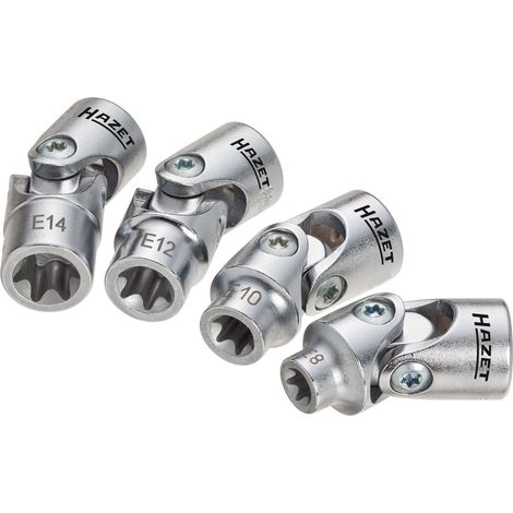 Hazet Steckschlüssel Satz 3/8 (10 mm) Vierkant hohl, Außen TX, 4-tlg., E8 - E14 (1/2)