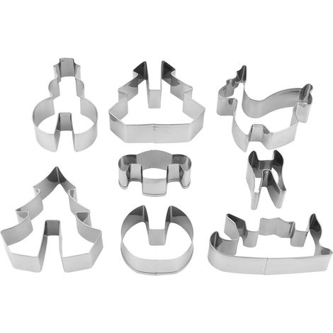 Set mit 8 großen Ausstechformen für Weihnachtsplätzchen, Backzubehör (1/5)
