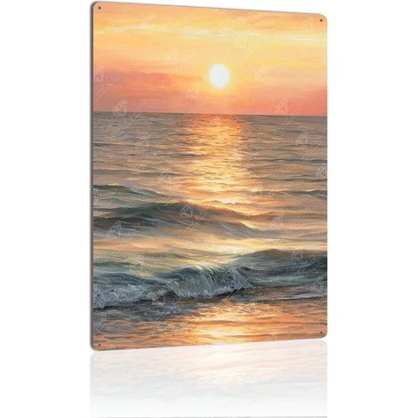 Plaque en Métal Vintage Art Murale pour Jardin de Citrons, Durable et Beau, Parfaite pour Ajouter une Touche de Méditerranée 30x20 cm. (1/5)