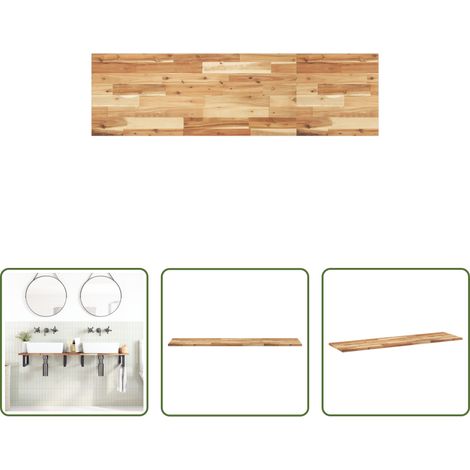 vidaXL Comptoir en bois - Dessus de meuble de salle de bain finition à l'huile 140x40x2cm (1/5)