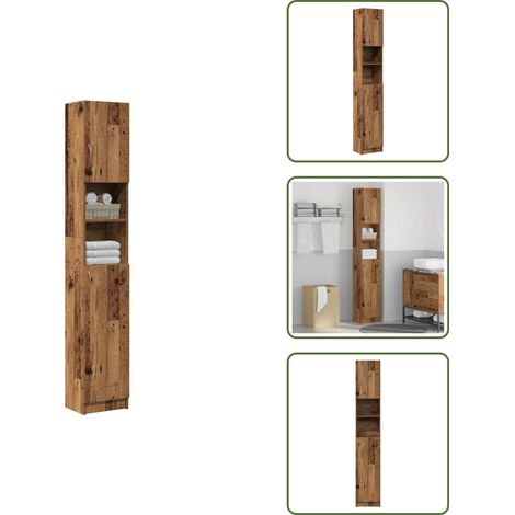 vidaXL Badschrank Altholz-Optik 32x25,5x190 cm Holzwerkstoff (1/5)