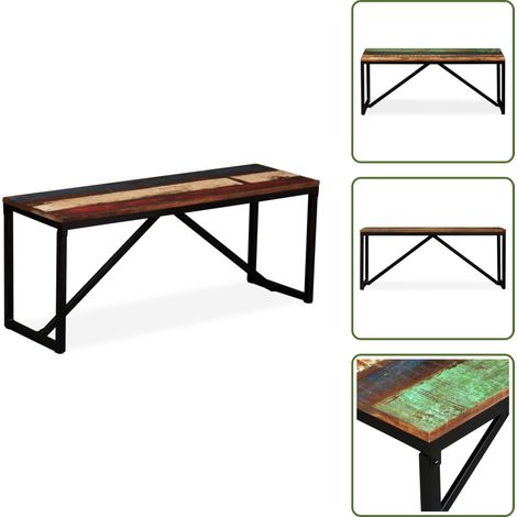 Sitzbank Massivholz 110x35x45 cm - Sitzbank - Industrielle Sitzbank - Holzmöbel - Vintage Möbel - Altholz Möbel (1/5)