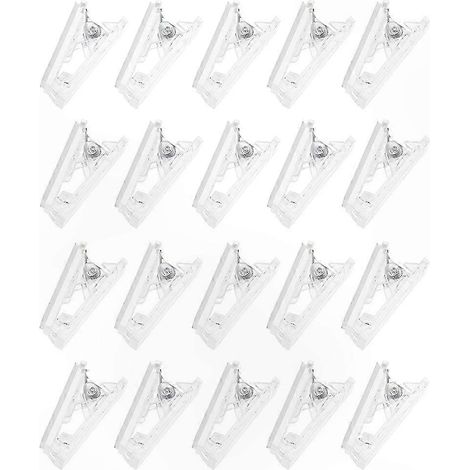 Lot de 20 pinces ressort adhésives pour photos et décorations murales, accrochage facile sans perçage, usage intérieur, fixation solide pour cadres et affiches (1/3)