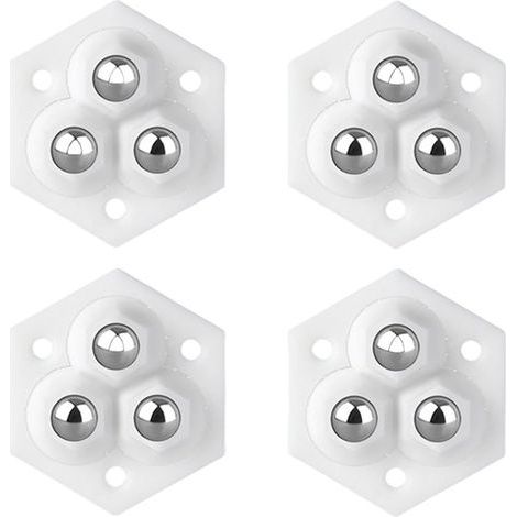 Roulettes pour petits meubles, lot de 4, poulie mobile pivotante à 360 degrés, adaptées aux petits meubles, blanches (1/5)