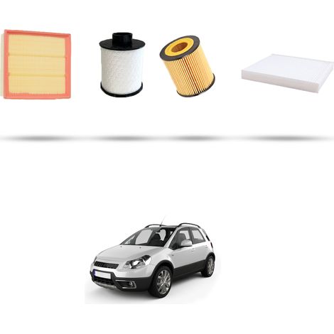 Kit tagliando 4 filtri compatibile con Fiat Sedici (189) 1.9 Jtd 88kw dal 2006 al 2009 (1/5)