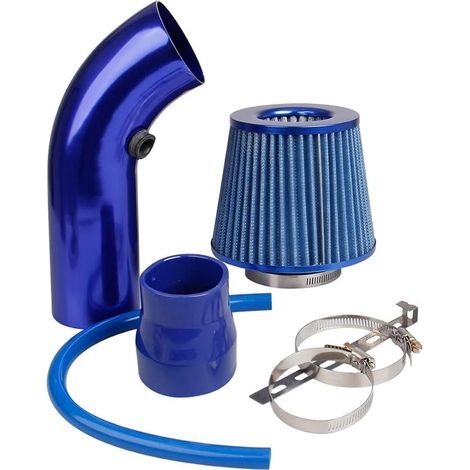 Filtre d'admission d'air Froid,Filtre à air Sport Universel Refroidissement à Air Kit,Filtre d'entrée d'air de Voiture Système pour Voiture (Bleu) (1/5)