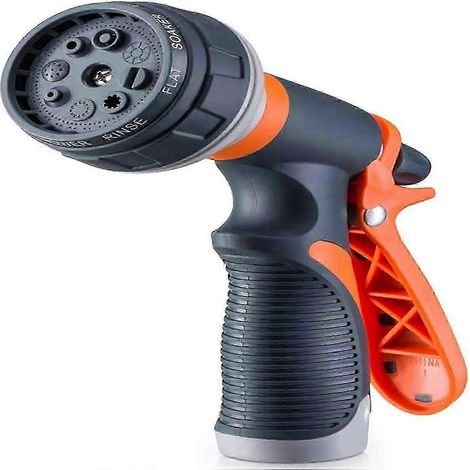 8 Adjustable Patterns Garden Hose Nozzle,High-Pressure Anti-Slip Water Hose Nozzles Spray Gun (1/5)