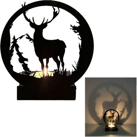 Bougeoir en forme de cerf noir, décoration murale de Style européen pour fête de mariage (1/3)