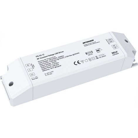 Alimentatore Dimmerabile CV 12V 40W Con Pulsante N.O. e Telecomando RF 2.4G Per Striscia Led 12V PB-40-12 (1/3)