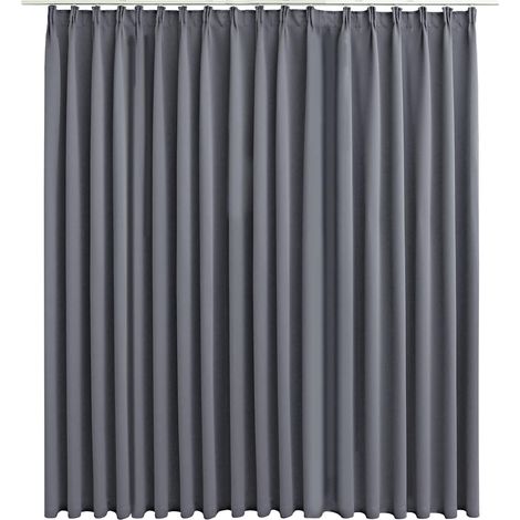 Maison Exclusive - Verdunkelungsvorhang mit Haken Grau 290 x 245