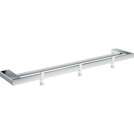 Toallero LOFT doble 3 ganchos blancos extraíbles 642 mm cromado EMCO (1/4)