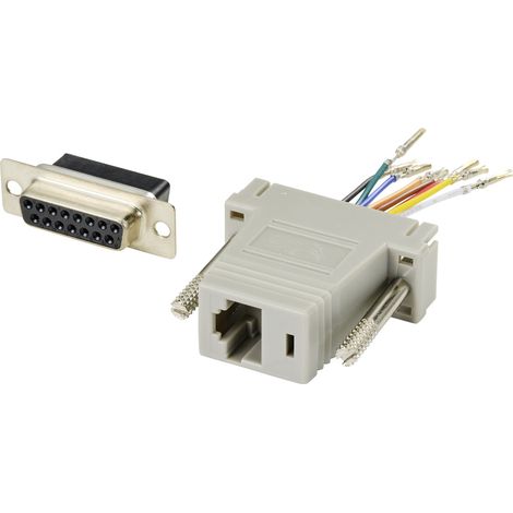 TRU COMPONENTS D-SUB Adapter D-SUB-Buchse 15pol. - RJ45-Buchse 1 St. (1/3)