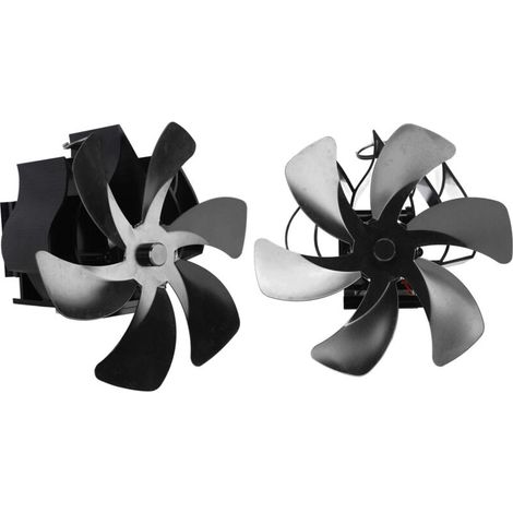 Wood Stove Fan, 6-Blade Aluminum Alloy Chimney Fan for Flue Pipe (Black) (1/5)