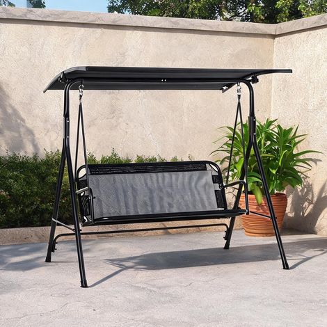 Hamac preto en métal Poliéster Textileno 172 x 110 x 155 cm (1/5)