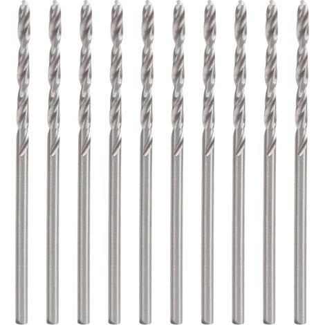Lot de 10 forets HSS hélicoïdaux en acier rapide avec tige droite 1,75 mm pour fournitures industrielles (1/5)