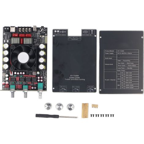 Carte amplificateur de son Bluetooth 5.2, Module de puissance d'entrée AUX Double canal 220W
