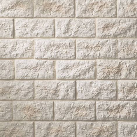 Decoon – Plaquette de parement béton imitation pierre beige – 12 pièces pour 0,5 m² – Épaisseur 1,4 à 2,3 cm – Pose intérieure et extérieure