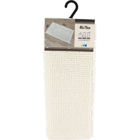 Tapis microfibre boules uni 45x75cm - blanc - Tendance (1/3)