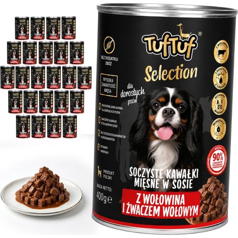 TufTuf Selection Nassfutter für Hunde, Rindfleisch, Dose, 24 x 415 g (1/2)