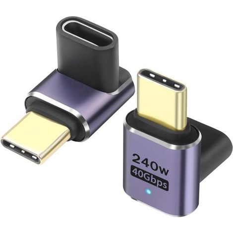 90-Grad-USB-C-Adapter, USB 4.0 Typ-C Verlängerungskabel, 240-W-Schnellladefunktion, Datenübertragung mit 40 Gbit/s, 8K-Videoauflösung bei 60 Hz (1/5)