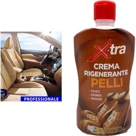 TRADE SHOP - Crema Rigenerante Per Pelli Sedili Auto Pulisce Rigenera E Protegge Cf Da 500ml -