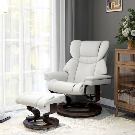 Massagesessel mit Liegefunktion 160 kg Cream White OKMYHOME (1/3)