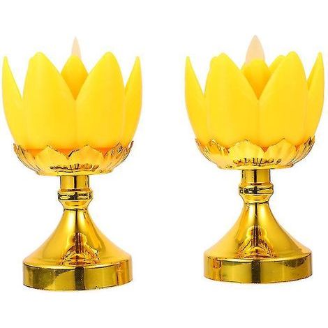 Lot de 2 lampes LED Bouddha Lotus (1/3)