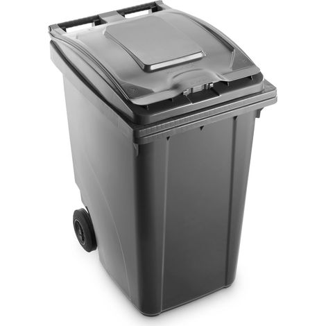 Bidone carrellato per raccolta differenziata 360 litri - Grigio - Mobil Plastic
