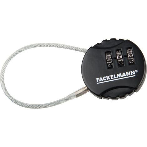 Cadenas câble à code à 3 chiffres, Serrure combinée à 3 numéros, pour bagages, valises, vélos, casiers Acier inoxydable, Fonte métallique, Noir, 9 cm x 4 cm (1/5)