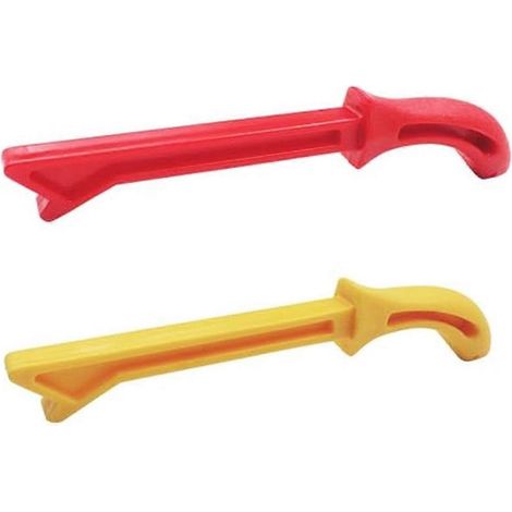 Poussoir pour le travail du bois, pour faire passer les pièces de bois sur les scies circulaires (2 pièces) -- (1/5)