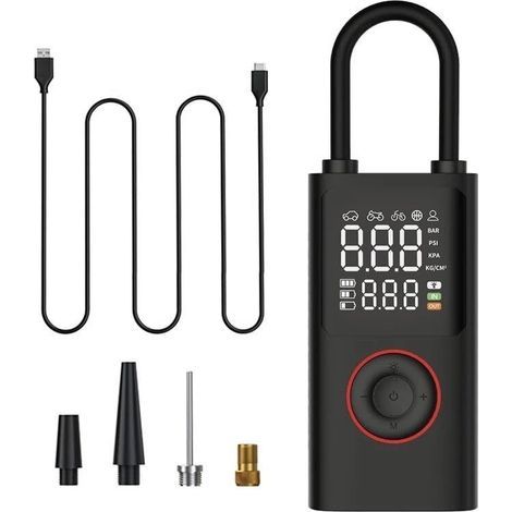 Portable air compressor, 150 PSI 4000 mAh car tire inflator, dual-purpose rechargeable car air pump for cars, bicycles, basketballs (1/5)