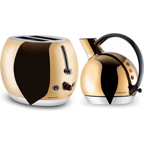 Bugatti Giulietta Kettle and Romeo Toaster Set Gold (1/2)
