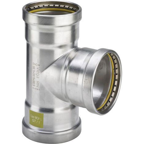Viega Sanpress Inox G XL T-Stück 021XL, d. 76,1x42x76,1mm, Stahl nichtrostend (1/2)