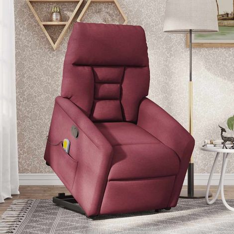 Maison Exclusive - Massagesessel mit Aufstehhilfe Weinrot Stoff
